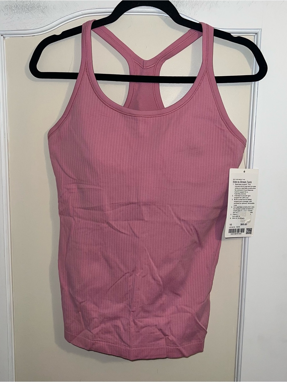 NWT Lululemon Ebb to Street Pink Frosting Tank - Picture 2 of 3